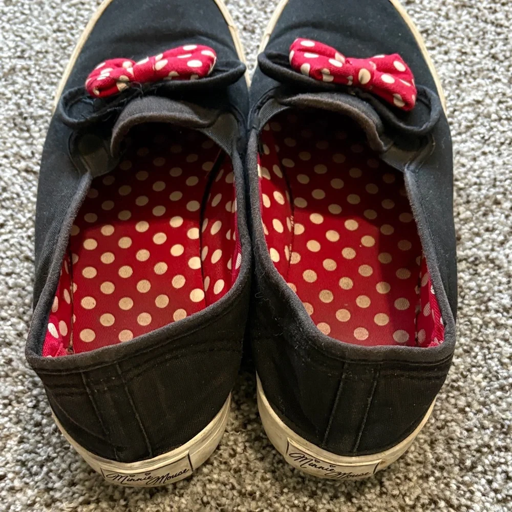 Girls Disney Minnie Mouse Black and Red Polka Dot Bow Sneakers